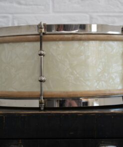 1920s 1930s Ludwig 14x5 Universal Snare White Avalon Marine Pearl