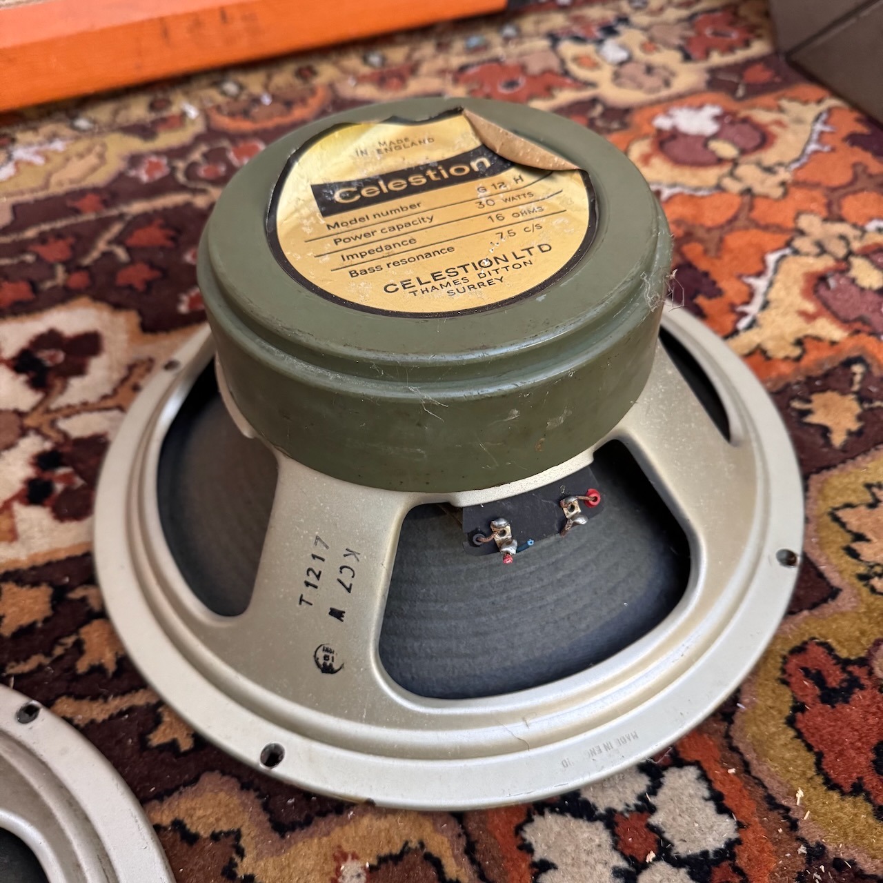 Pair Vintage 1970 Celestion Greenback G12H 30w T1217 12 Speakers Pair Vintage 1970 Celestion Greenback G12H 30w T1217 12 Speakers