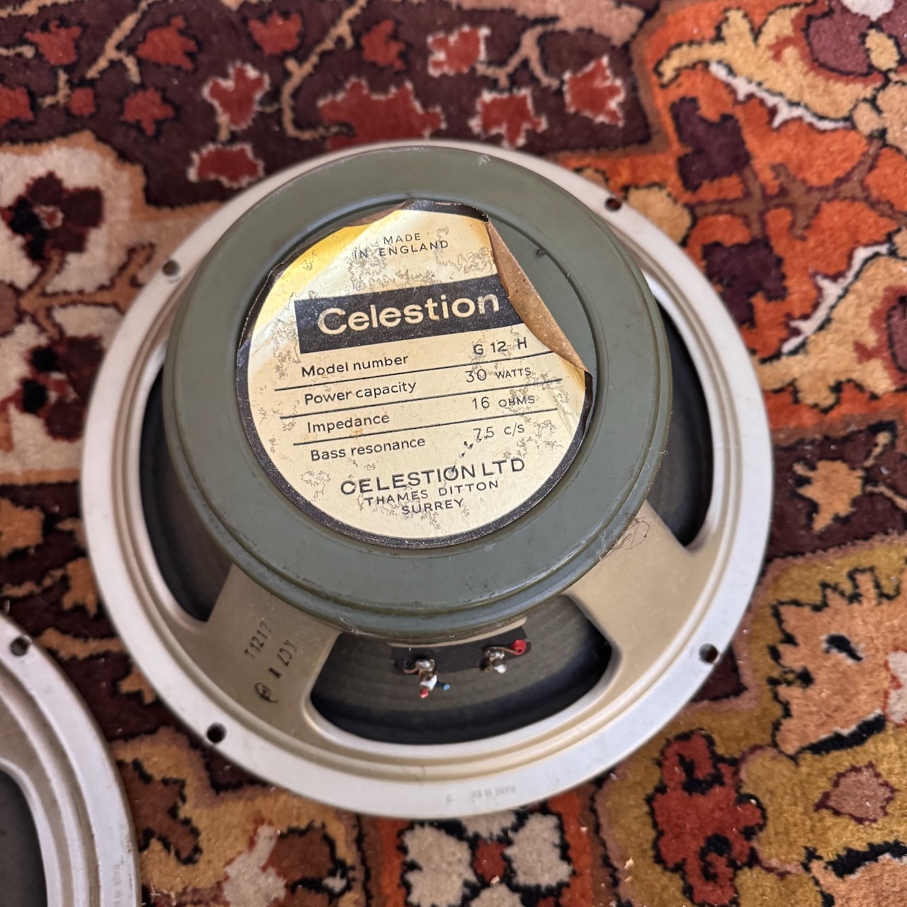 Pair Vintage 1970 Celestion Greenback G12H 30w T1217 12 Speakers Pair Vintage 1970 Celestion Greenback G12H 30w T1217 12 Speakers
