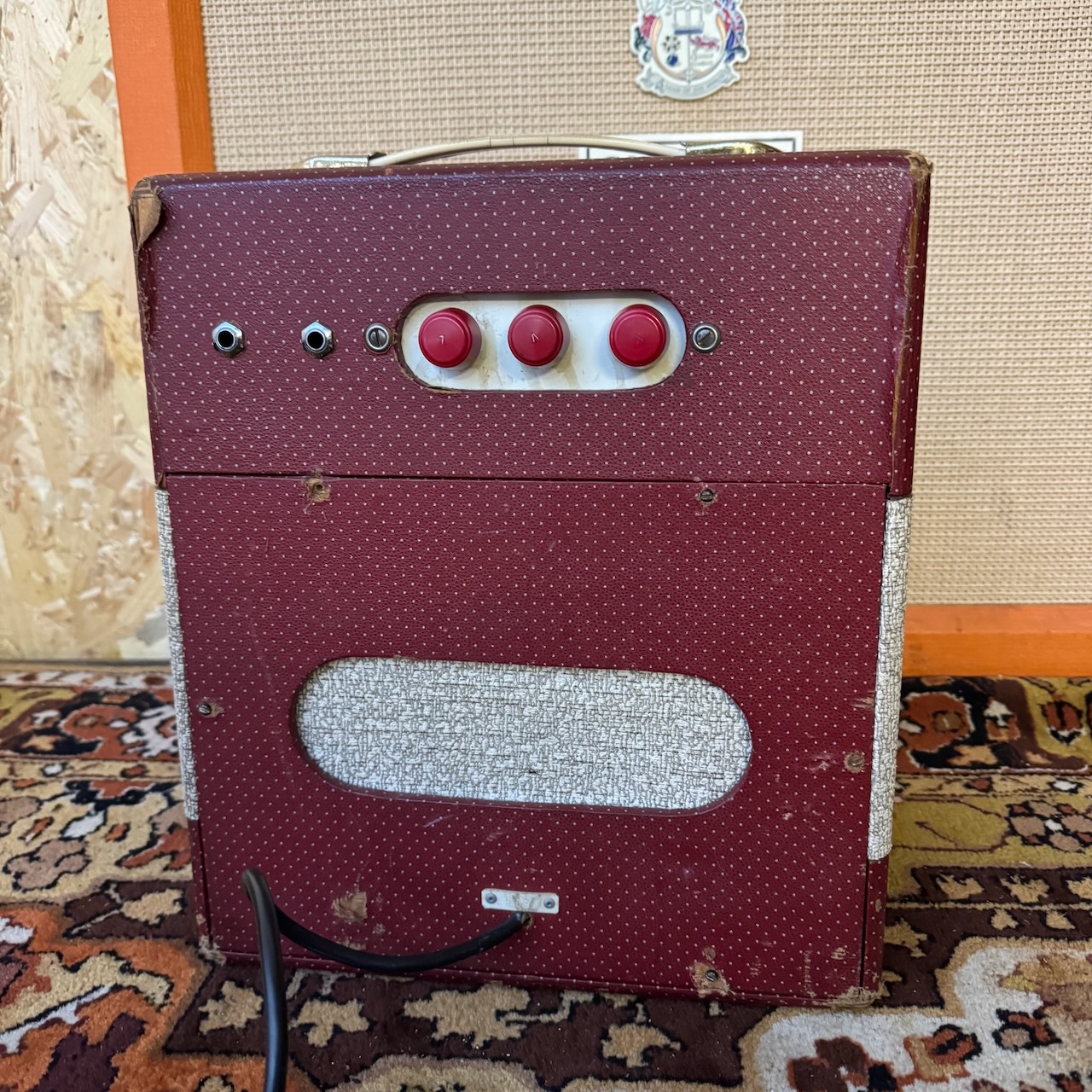 Vintage 1950s Hohner Red Cream 1x8 Elac Valve Guitar Harp Amplifier Vintage 1950s Hohner Red Cream 1x8 Elac Valve Guitar Harp Amplifier