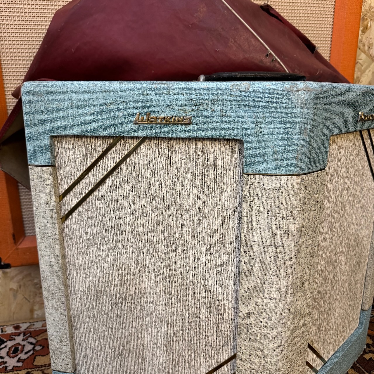 Vintage 1950s WEM Watkins Dominator MK1 Black V Front 2x10 Amplifier Combo Vintage 1950s WEM Watkins Dominator MK1 Black V Front 2x10 Amplifier Combo