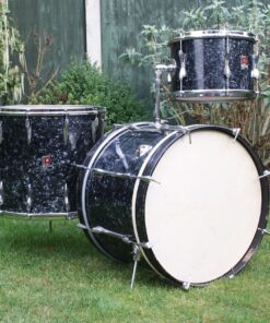Vintage 1960s Premier 54 Outfit Black Diamond Pearl Drum Kit