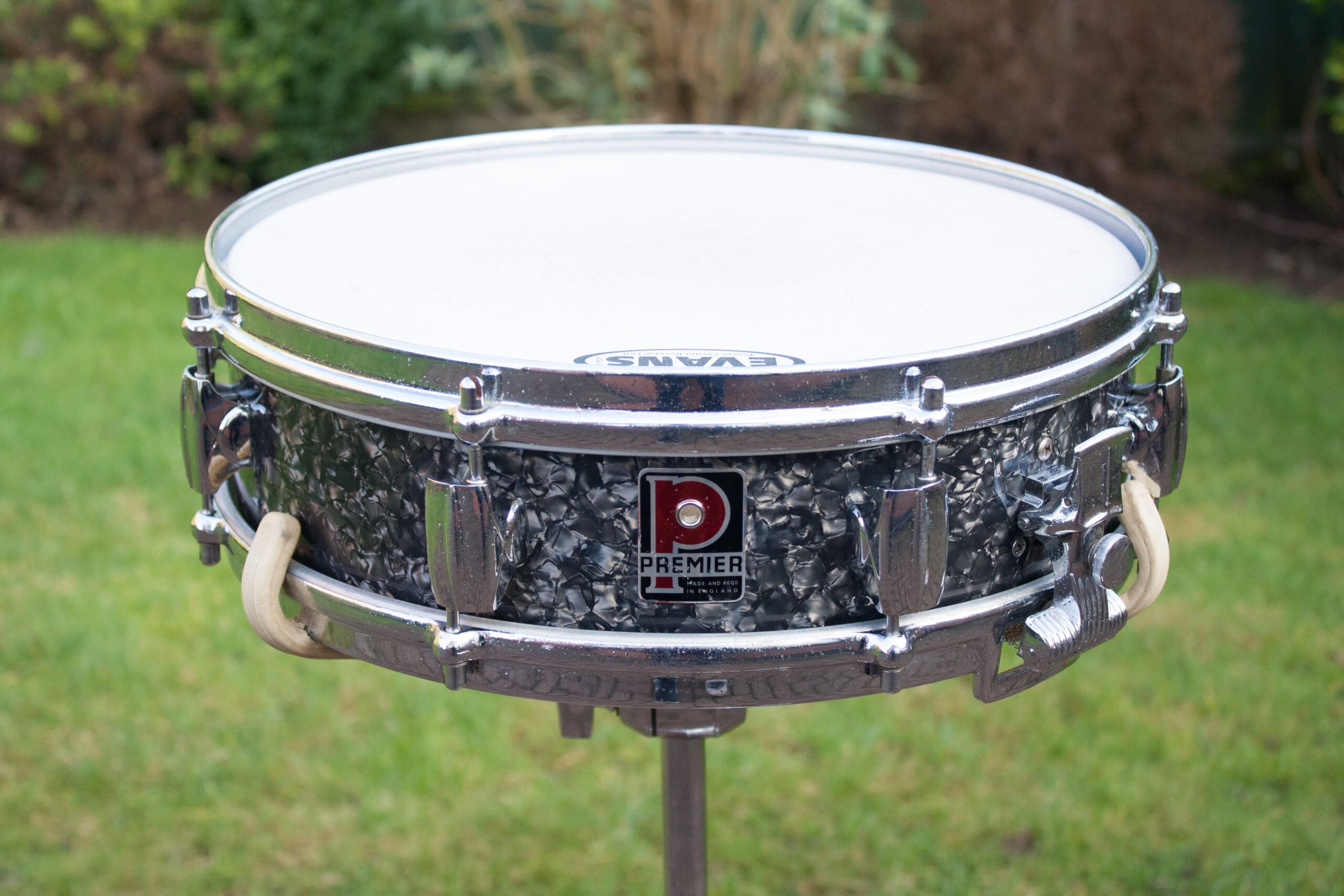 Vintage 1960s Premier Royal Ace Black Pearl Snare Drum Ringo Vintage 1960s Premier Royal Ace Black Pearl Snare Drum Ringo