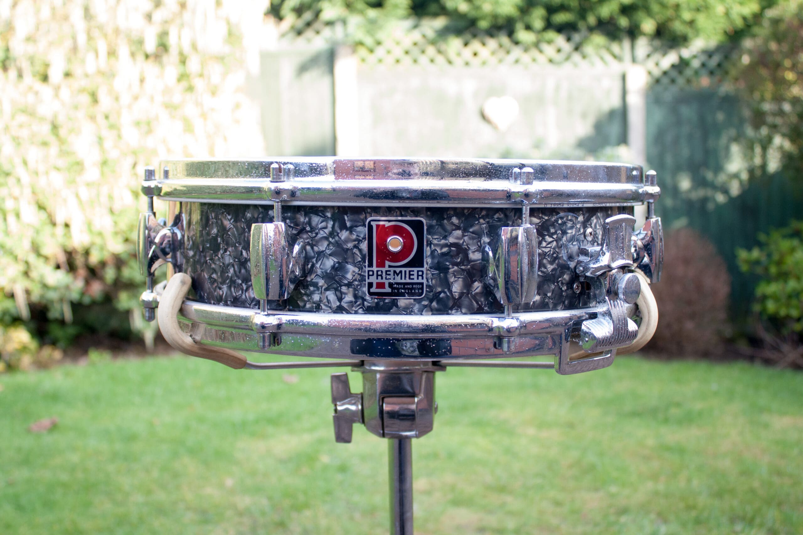 Vintage 1960s Premier Royal Ace Black Pearl Snare Drum Ringo Vintage 1960s Premier Royal Ace Black Pearl Snare Drum Ringo