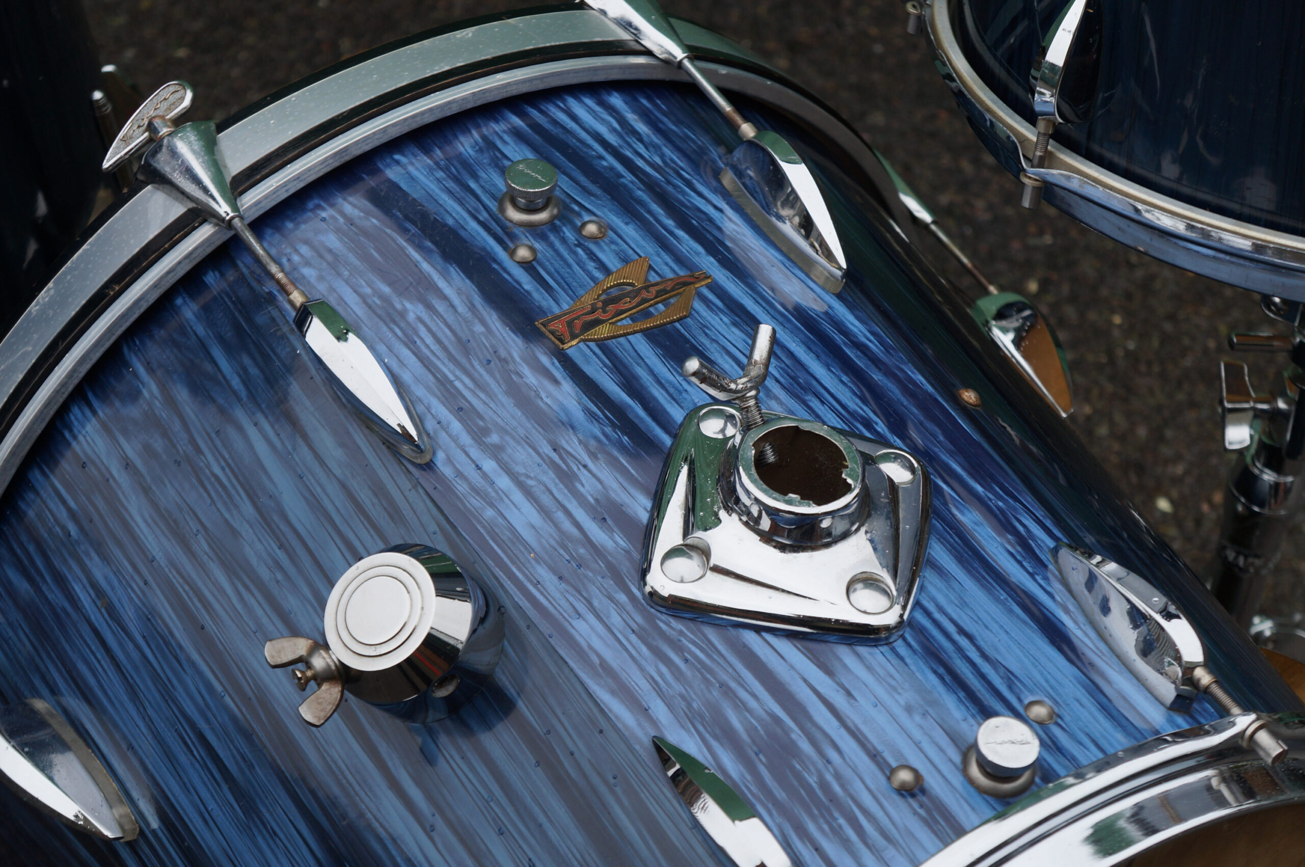 Vintage 1960s Trixon Telstar Model 2000 Blue Stripe Drum Kit Ronnie Lane Vintage 1960s Trixon Telstar Model 2000 Blue Stripe Drum Kit Ronnie Lane