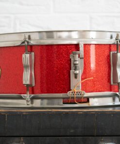 Vintage 1965 1960s Ludwig Pioneer 14x5 Red Sparkle Nickel Snare