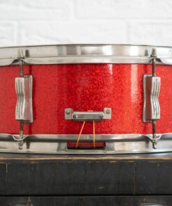 Vintage 1965 1960s Ludwig Pioneer 14x5 Red Sparkle Nickel Snare