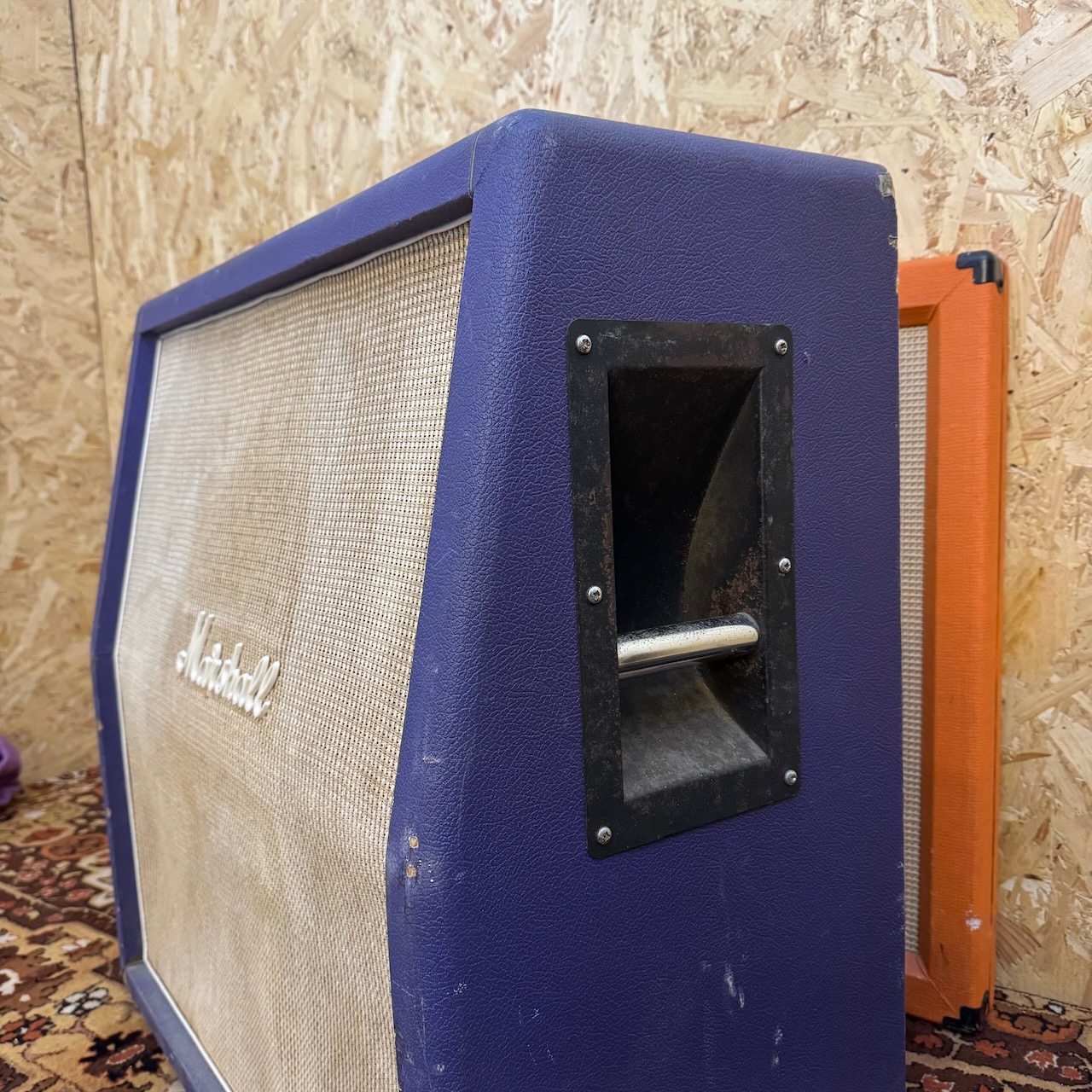 Vintage 1969 1970 Marshall 4x12 Basketweave Purple Amplifier Cabinet Vintage 1969 1970 Marshall 4x12 Basketweave Purple Amplifier Cabinet