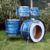 Vintage 1970s Premier Olympic Blue Silk Pearl Drum Kit