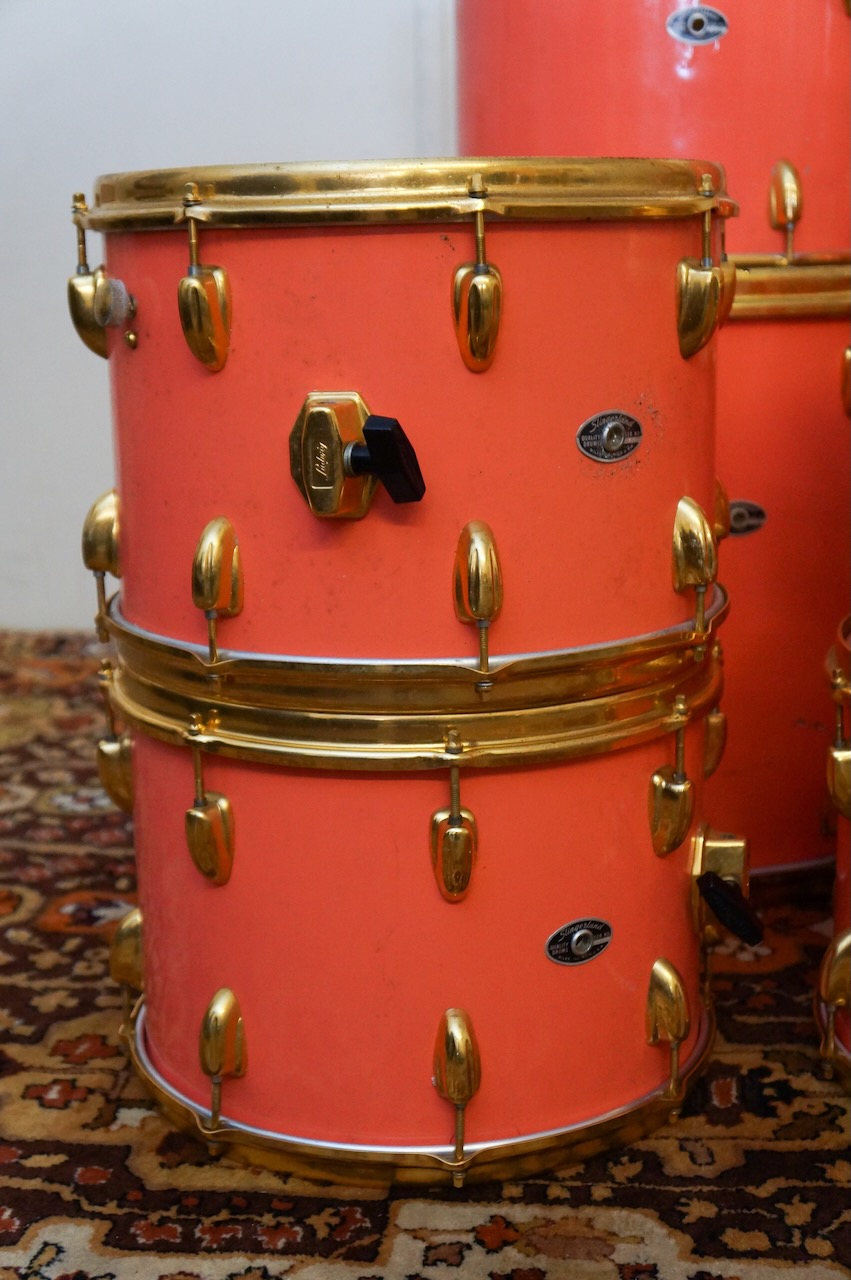 Vintage 1970s Slingerland Factory Custom 12 Piece Pink Gold Drum Kit Vintage 1970s Slingerland Factory Custom 12 Piece Pink Gold Drum Kit