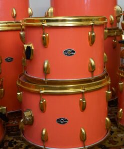 Vintage 1970s Slingerland Factory Custom 12 Piece Pink Gold Drum Kit