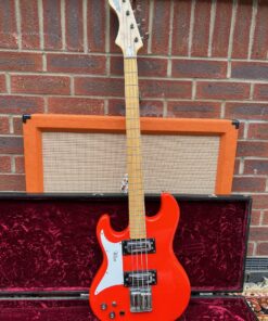 Vintage 1970s Wilson Watkins WEM Rapier Red Lefty Bass Guitar