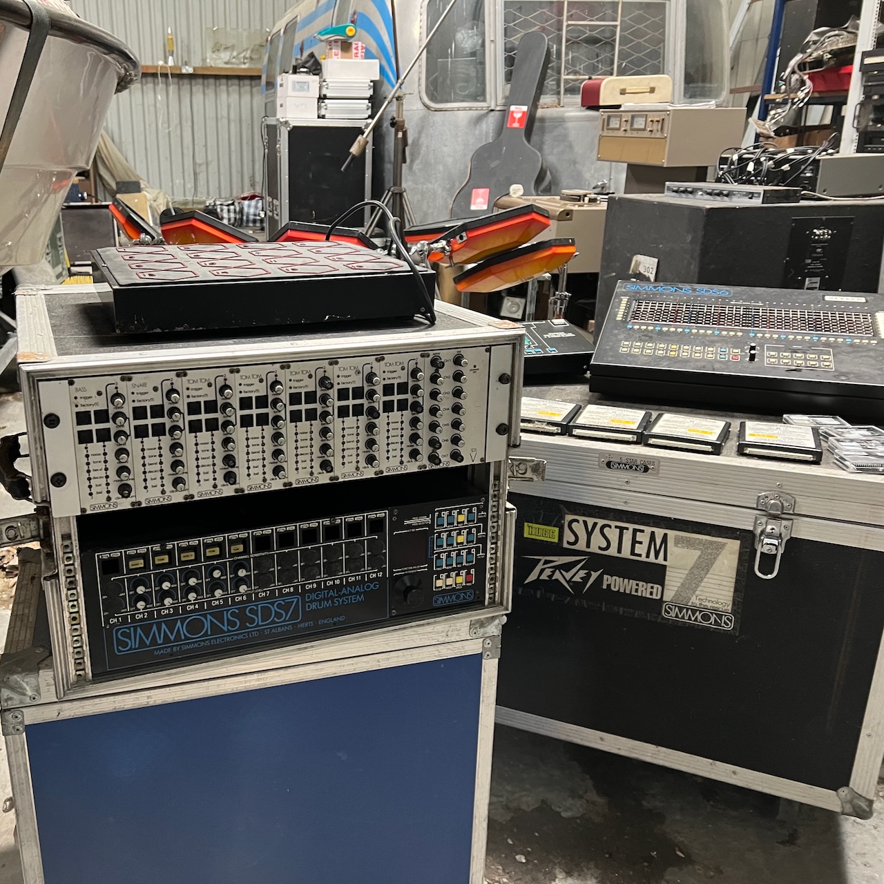 Vintage 1980s Simmons SDS7 Rack Drum Machine System Ronnie Lane Studio Vintage 1980s Simmons SDS7 Rack Drum Machine System Ronnie Lane Studio