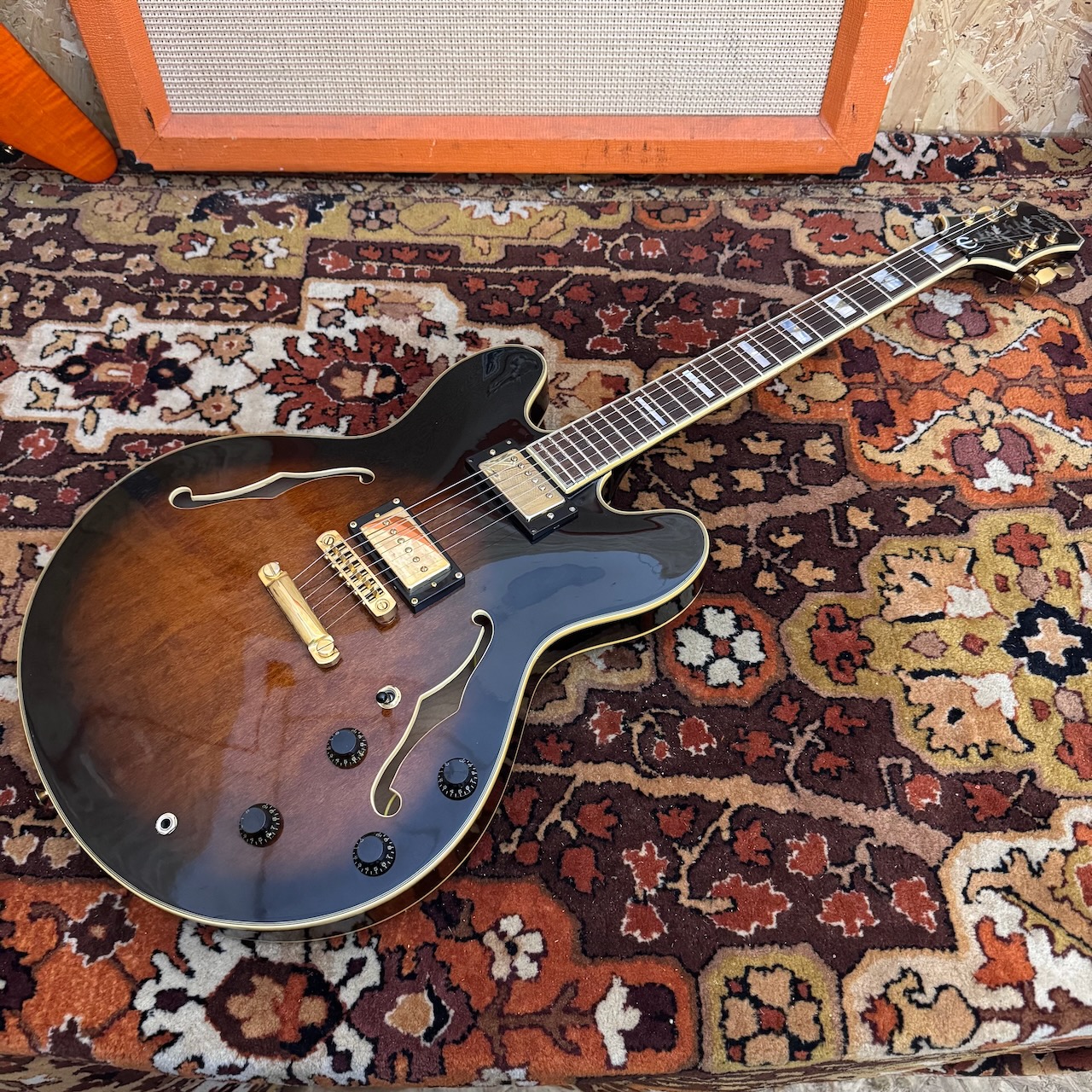 Vintage 1988 Epiphone by Gibson Sheraton VSB Electric Guitar 1980s Vintage 1988 Epiphone by Gibson Sheraton VSB Electric Guitar 1980s